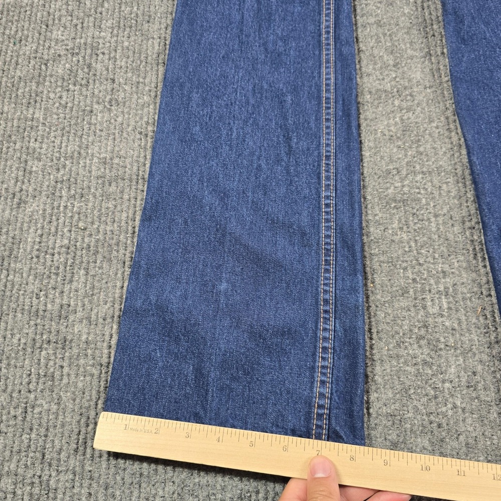 VTG Y2K Tommy Jeans Size 5 Blue Medium Wash Hipster Flare 100% Cotton Flag Patch - Picture 11 of 13